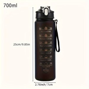 1pc Gradient Sports Water Bottle with Straw & Time Marker - Leakproof, Motivational Polycarbonate Cup - For Men & Women - Perfect for Outdoor Fitness, Hiking, Camping, Gym Activities & Travel - Ideal Gift for Athletes & Fitness Enthusiasts - Image 5