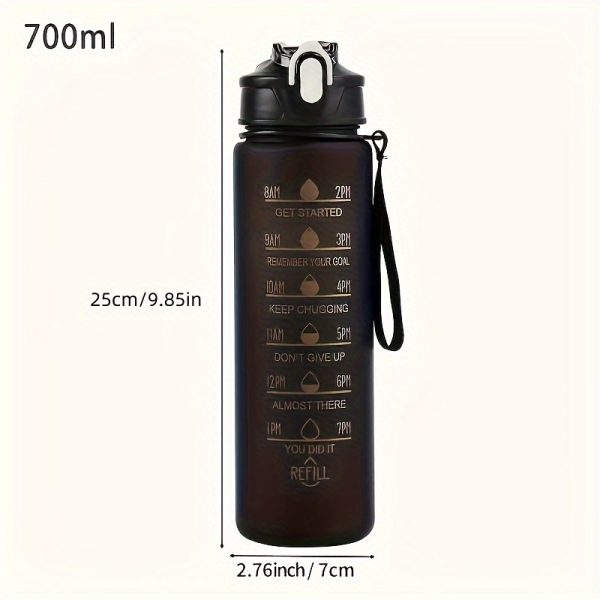 1pc Gradient Sports Water Bottle with Straw & Time Marker - Leakproof, Motivational Polycarbonate Cup - For Men & Women - Perfect for Outdoor Fitness, Hiking, Camping, Gym Activities & Travel - Ideal Gift for Athletes & Fitness Enthusiasts